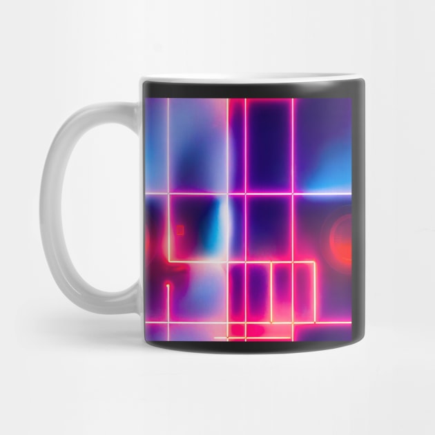 Cyberpunk laser neon colorfull lights futuristic electronic pattern by SJG-digital